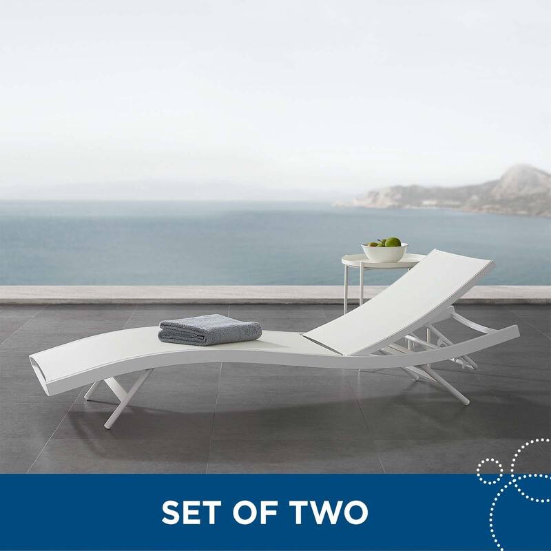 Glimpse Outdoor Patio Mesh Chaise Lounge Set of 2 - N/A