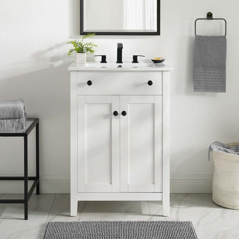 Nantucket 24" Bathroom Vanity Cabinet (Sink Basin Not Included) - White