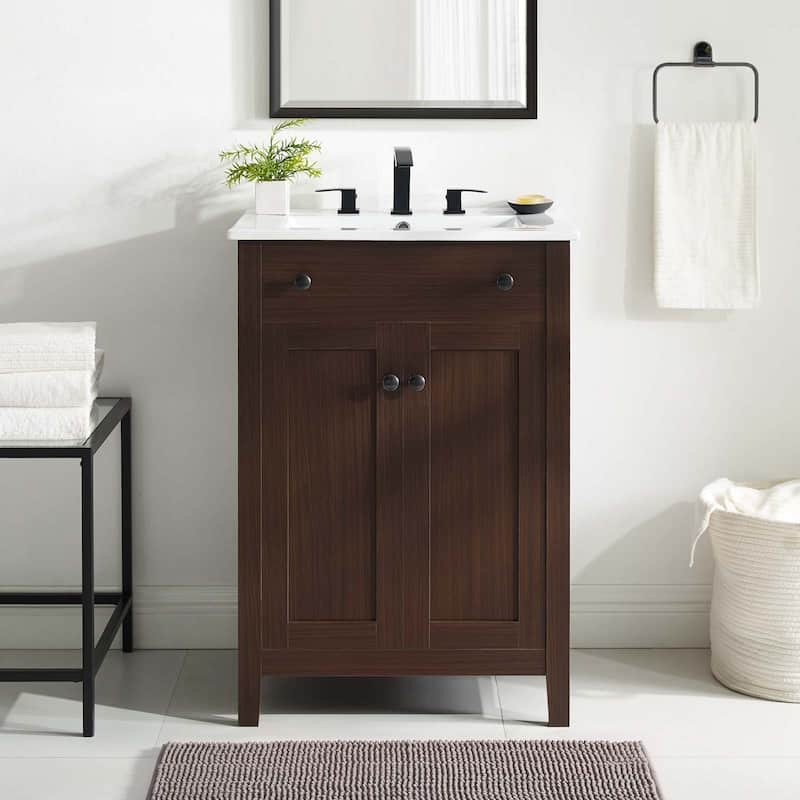 Nantucket 24" Bathroom Vanity Cabinet (Sink Basin Not Included) - Walnut