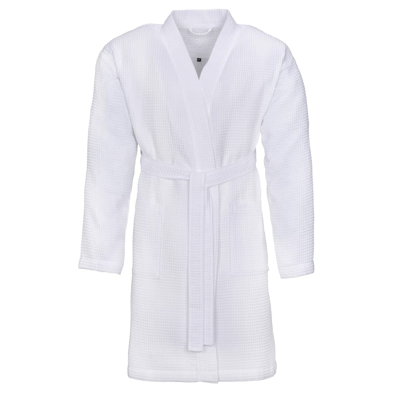 VOSSEN 'Rom' Waffle Knit Unisex Robe - XL - White