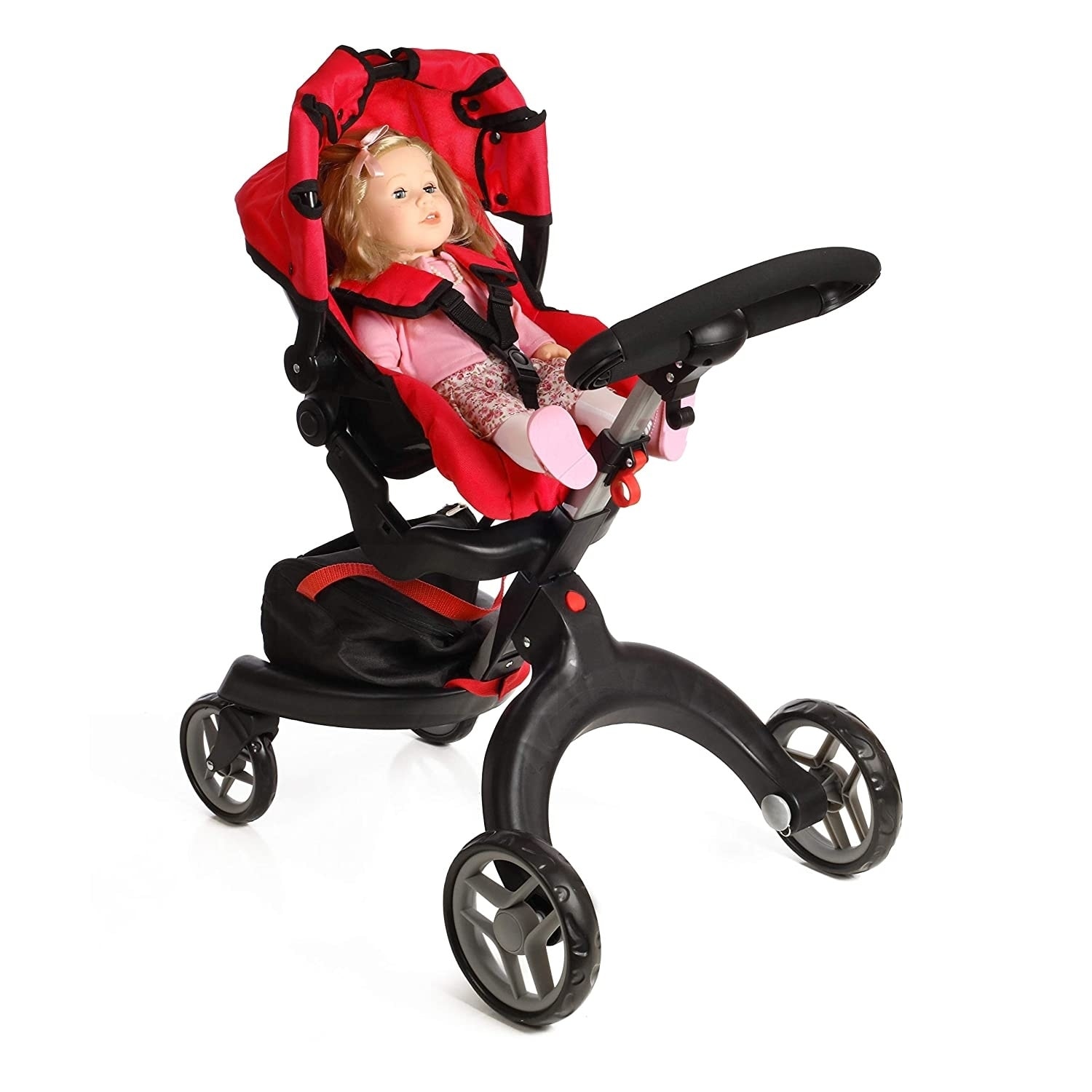 red doll stroller