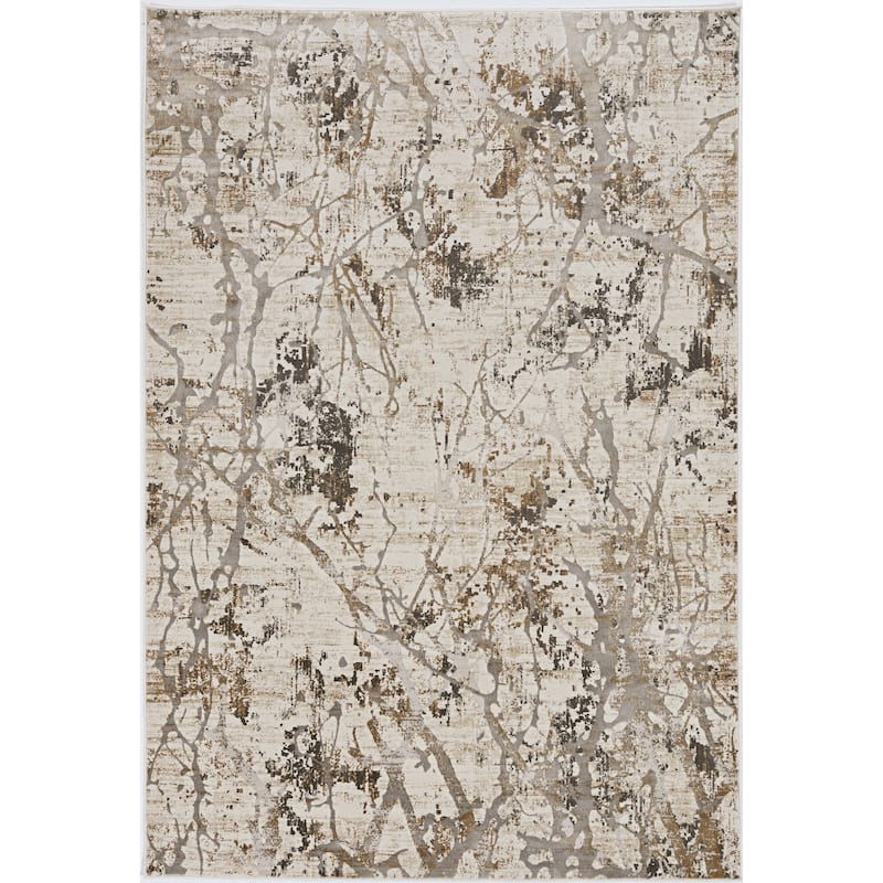 The Gray Barn Nila Distressed Neutral Rug - 5'3" x 7'7" - Ivory/Gold
