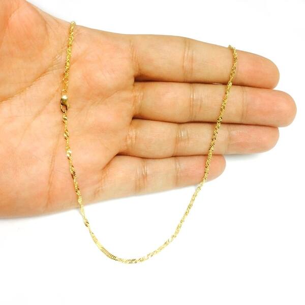 14K Solid Gold 1.7mm Flat Open Wheat Chain Lobster Clasp 14K Solid Gold 1.7mm Flat Open Wheat Chain Lobster Clasp