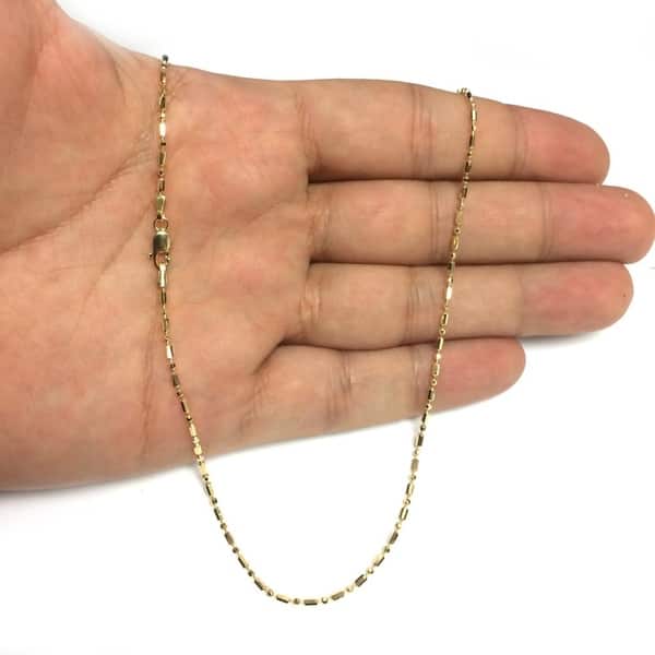 Solid 14k Yellow Gold 1.2mm Spiga with Secure Lobster Lock Clasp Wheat Chain Necklace Solid 14k Yellow Gold 1.2mm Spiga with Secure Lobster Lock Clasp Wheat Chain Necklace