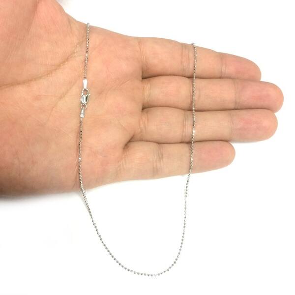 Diamond2Deal 14k White Gold 1.0mm Spiga Pendant Chain Necklace for Men Women Diamond2Deal 14k White Gold 1.0mm Spiga Pendant Chain Necklace for Men Women