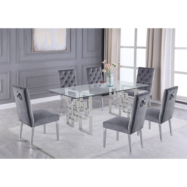 glass table and chairs