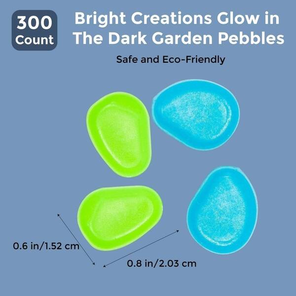 Shop 300 Pack Glow In The Dark Garden Blue Green Pebbles Glass
