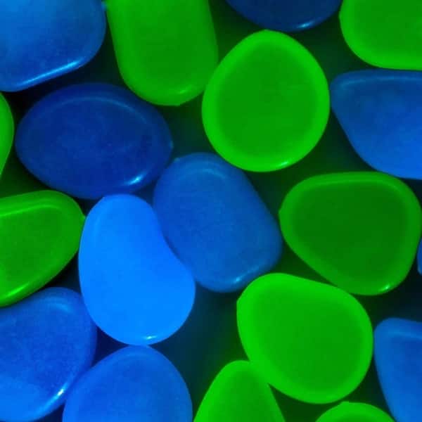 Shop 300 Pack Glow In The Dark Garden Blue Green Pebbles Glass
