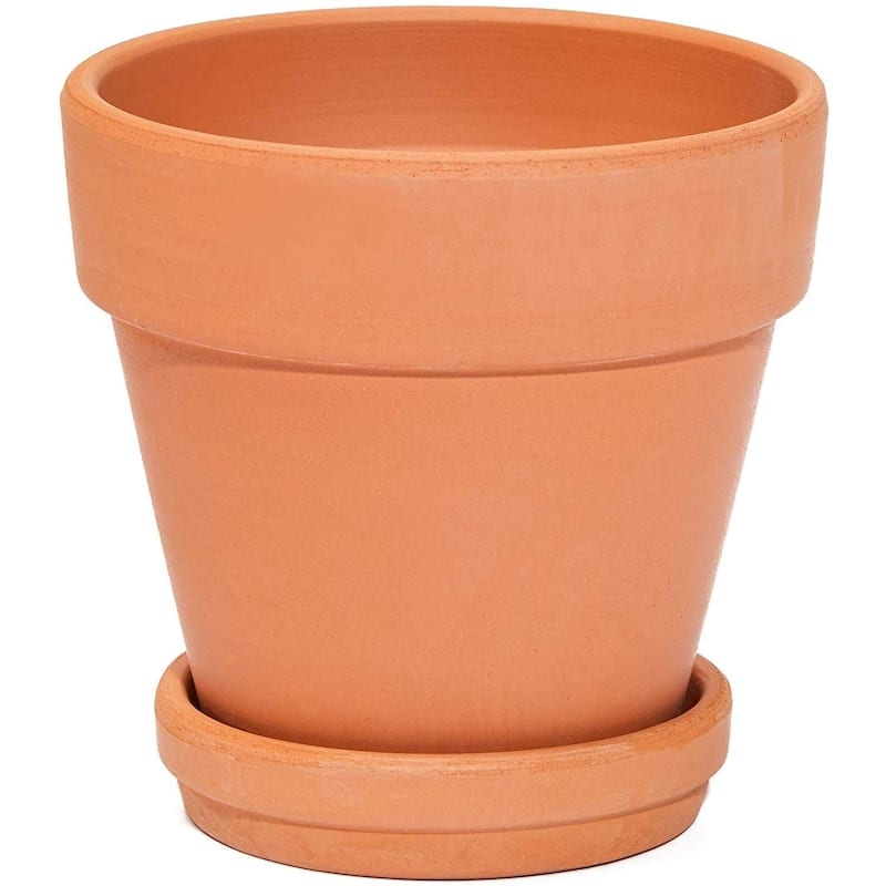 6x Mini Terra Cotta Terracotta Pots with Saucer Flower Clay Planters Small 4"