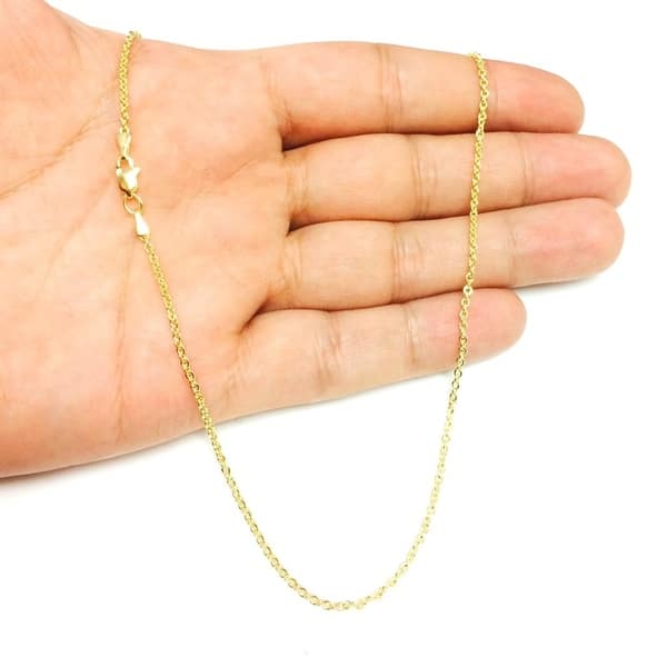 14K Yellow Gold 2.2mm wide Diamond Cut Forsantina Chain with Lobster Clasp 