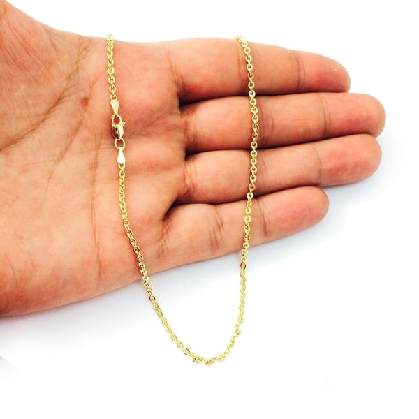 14K 1mm Solid Yellow Gold Cable Link Chain Pendant Necklace 16'' 18'' 20'' 22''