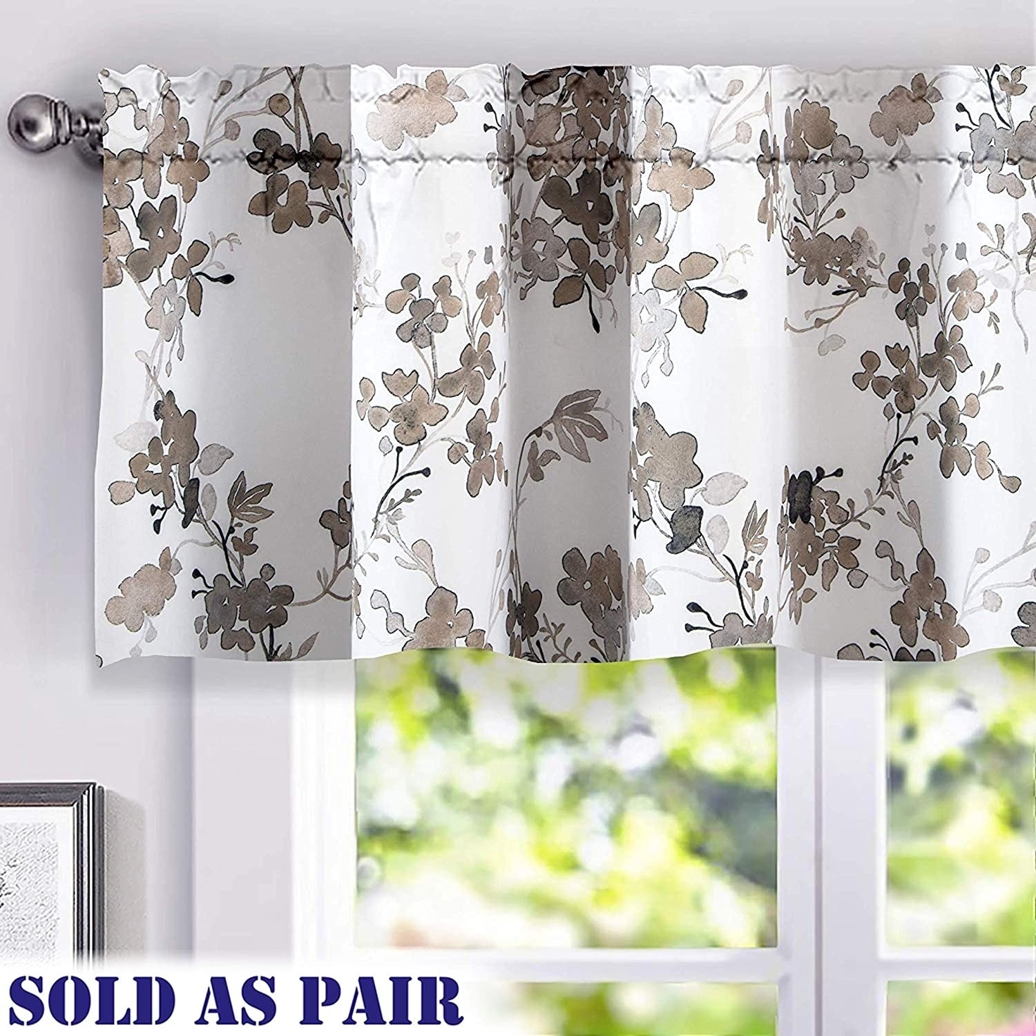 beige curtain valance