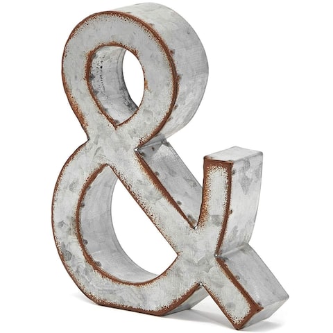 8 In Rustic Letter Wall Decoration & Galvanized Metal 3D Letter for Home Birthday Wedding Events Decor - 8 In