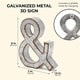 8 In Rustic Letter Wall Decoration & Galvanized Metal 3d Letter For 