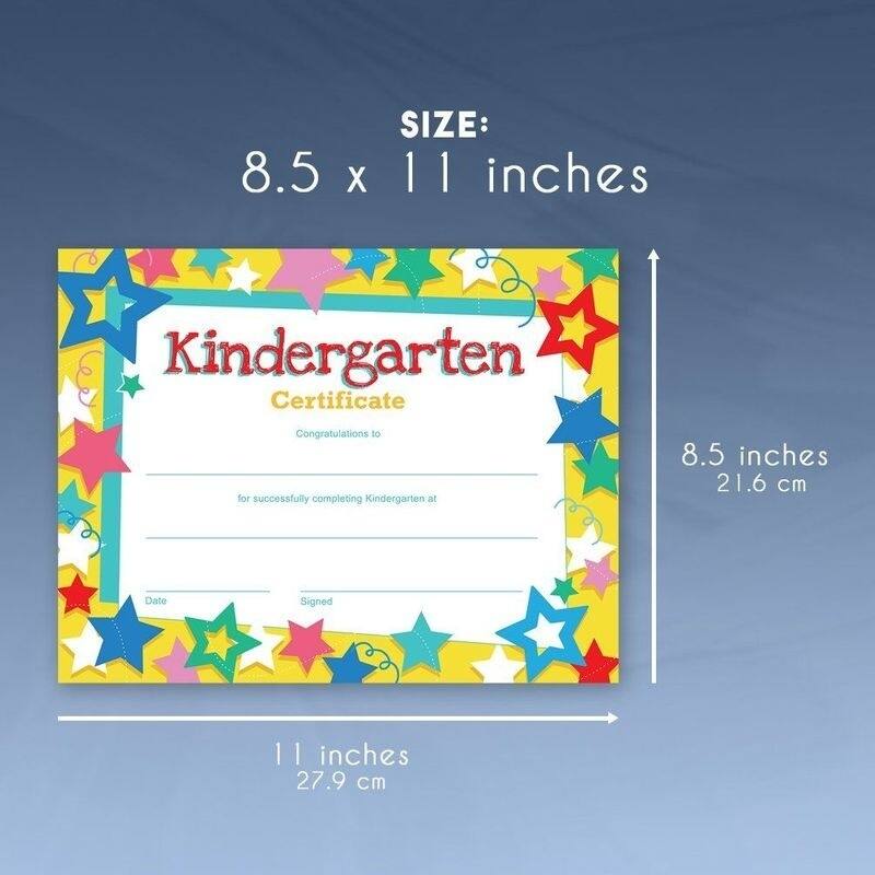 60Pack Kindergarten Diplomas, Completion Certificate Paper Ideal for