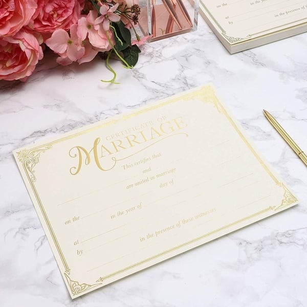 Blush and Rose Gold Foil Blank Note Cards