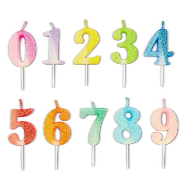 34 Piece Cake Candles Set Neon Birthday Cake Candle Number 0 9 Cupcake Topper Overstock