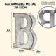 preview thumbnail 2 of 3, 8 In Rustic Letter Wall Decoration B Galvanized Metal 3D Letter for Home Birthday Wedding Events Decor - 8 In
