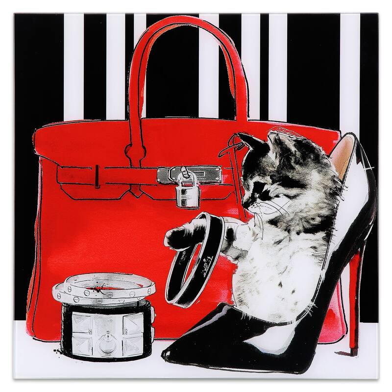 "Tiny Kitten" Unframed Free Floating Tempered Glass Wall Art