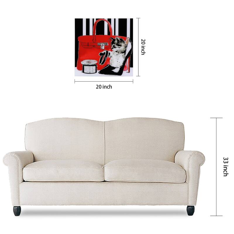 "Tiny Kitten" Unframed Free Floating Tempered Glass Wall Art