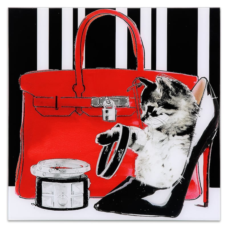 "Tiny Kitten" Unframed Free Floating Tempered Glass Wall Art