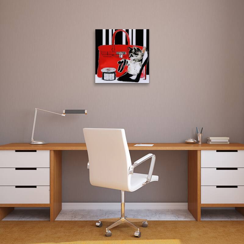 "Tiny Kitten" Unframed Free Floating Tempered Glass Wall Art