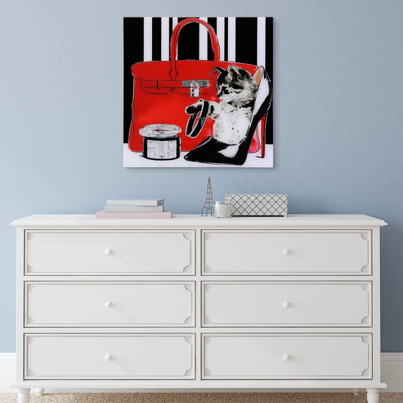 "Tiny Kitten" Unframed Free Floating Tempered Glass Wall Art