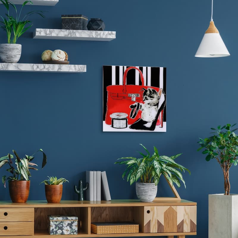 "Tiny Kitten" Unframed Free Floating Tempered Glass Wall Art