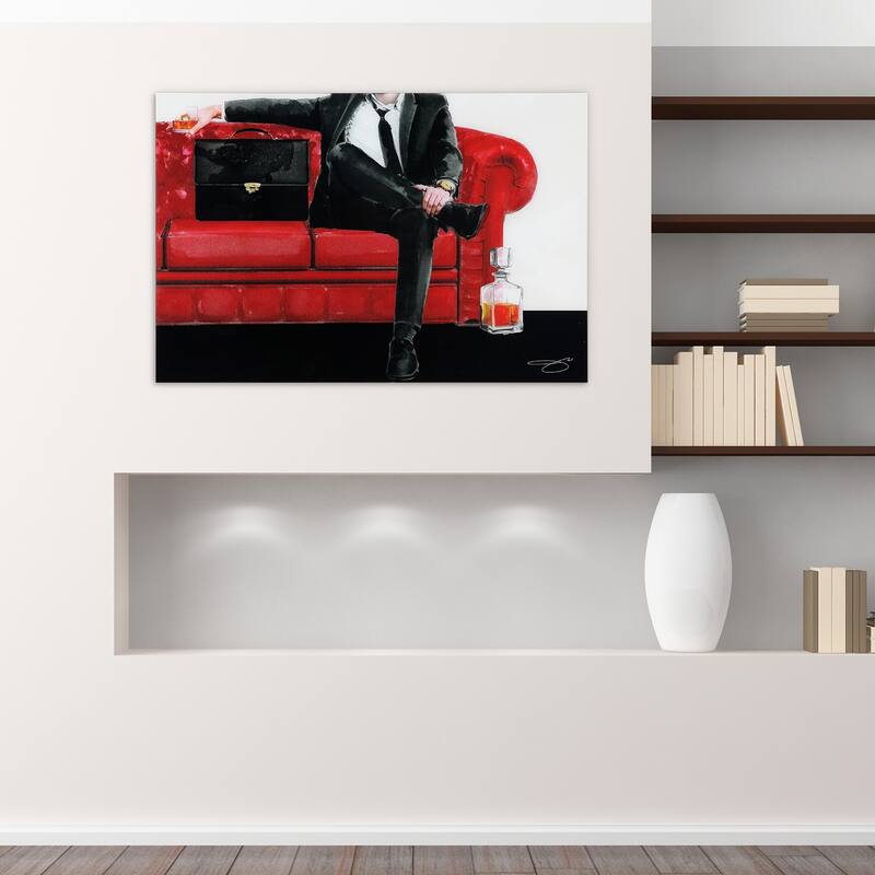 "The Gentleman" Unframed Free Floating Tempered Glass Wall Art