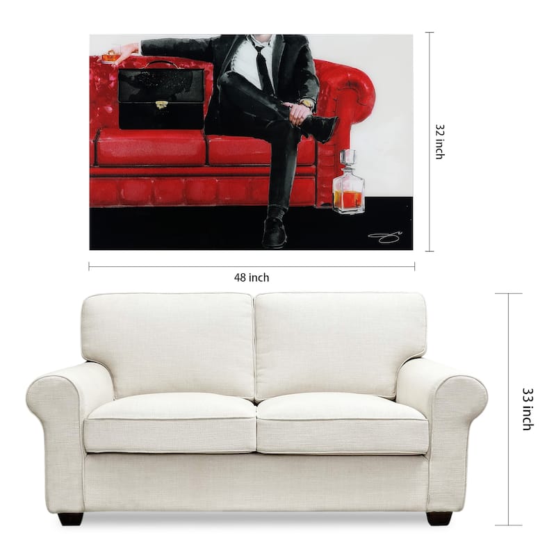 "The Gentleman" Unframed Free Floating Tempered Glass Wall Art