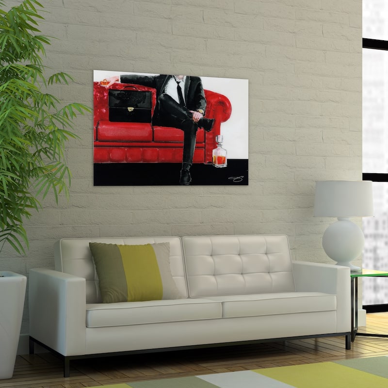 "The Gentleman" Unframed Free Floating Tempered Glass Wall Art