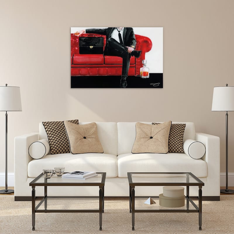 "The Gentleman" Unframed Free Floating Tempered Glass Wall Art
