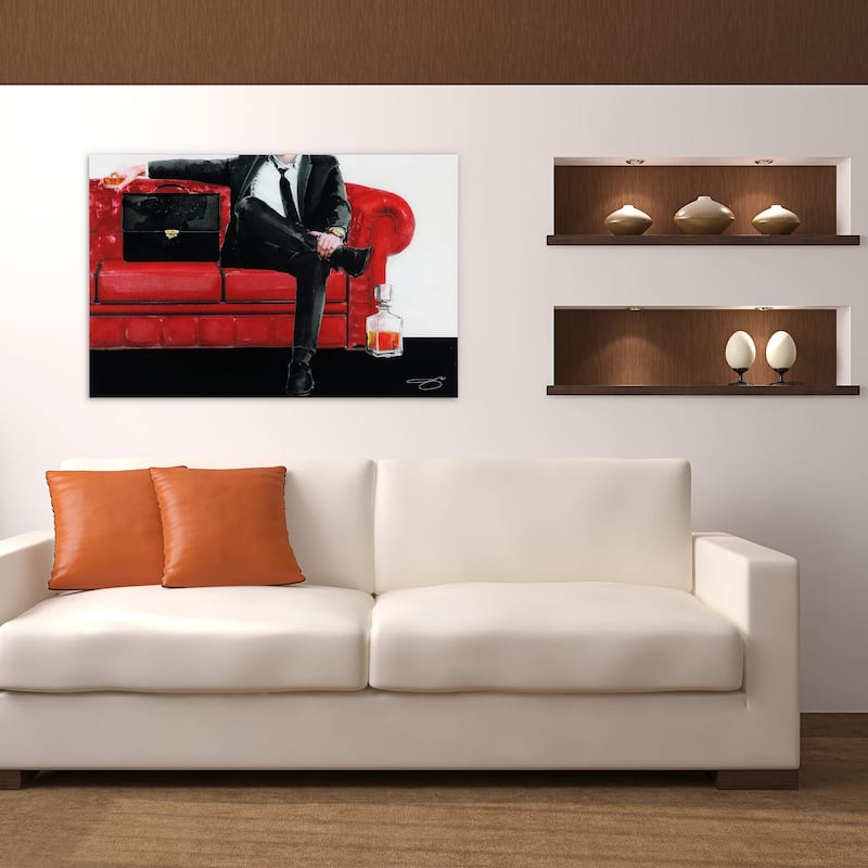 "The Gentleman" Unframed Free Floating Tempered Glass Wall Art