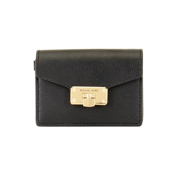 Shop Black Friday Deals On Michael Kors Women S Kinsley Accordion Card Holder Wallet Black 35t9gykd5l Overstock 31046932