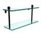 preview thumbnail 3 of 5, Double-tier 16-inch Tempered Glass Shelf Matte Black