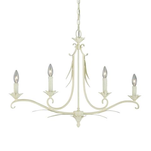 Austen 4L Linear Candle Chandelier Island Pendant Light Fixture - 33.5-in. W x 23.25-in. H x 33.5-in. D