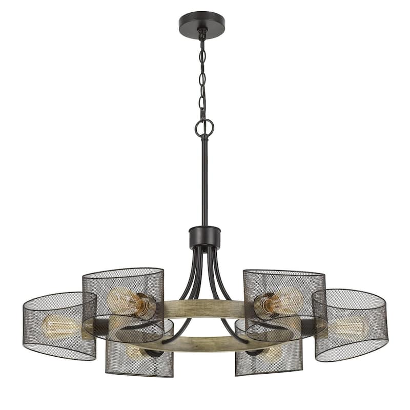 Dronten Metal and Wood Chandelier