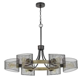 Dronten Metal and Wood Chandelier