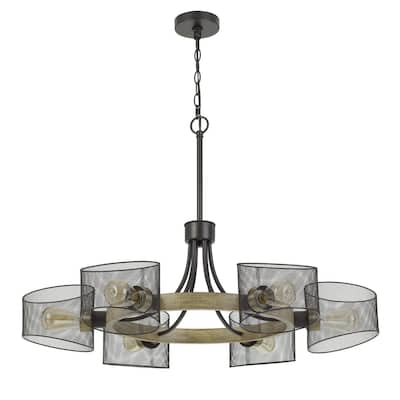 Dronten Metal and Wood Chandelier - N/A