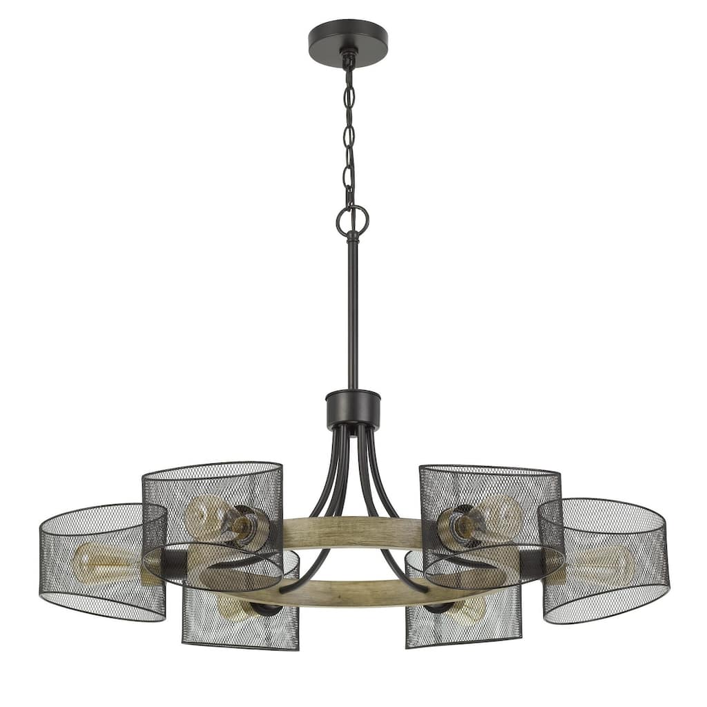 Dronten Metal and Wood Chandelier