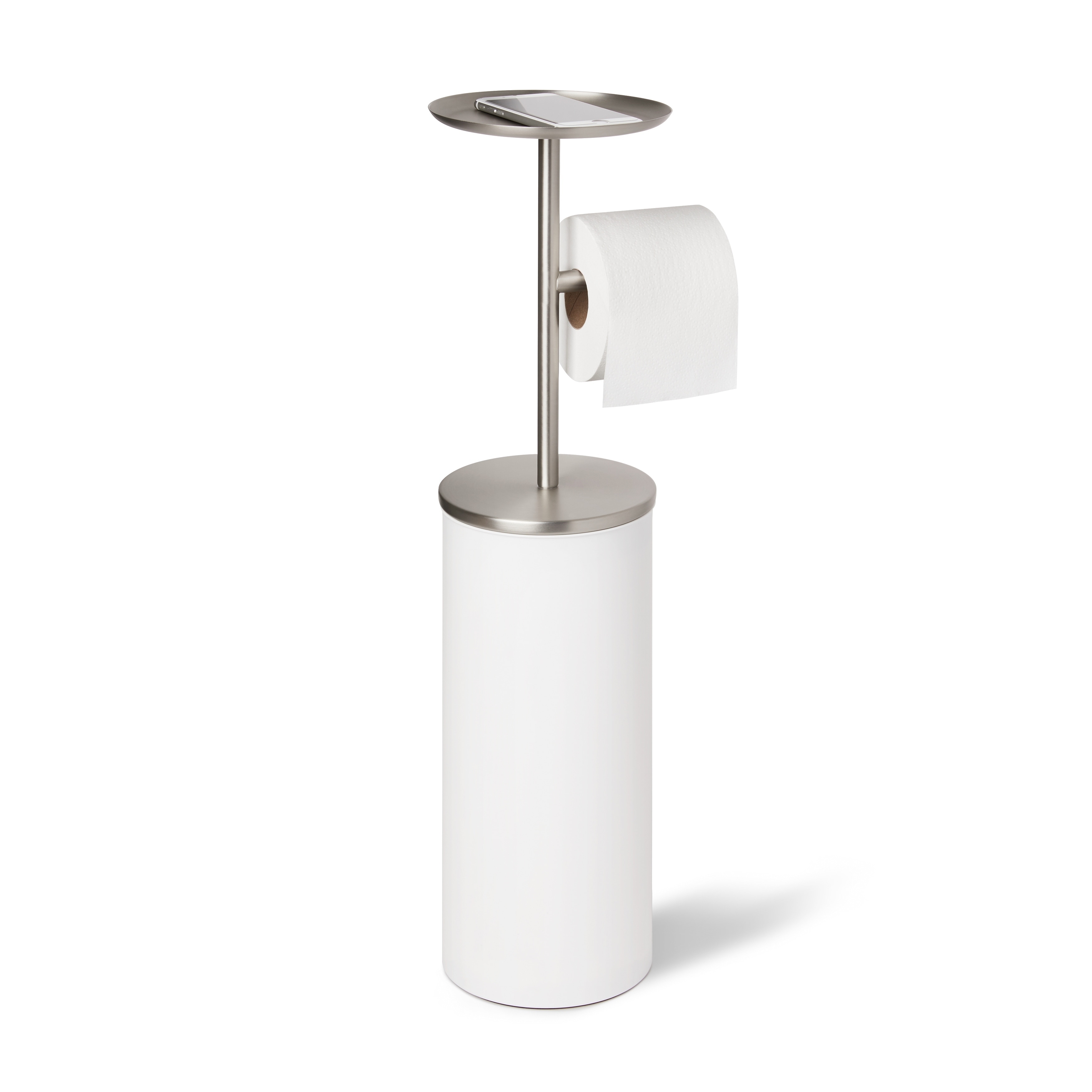 Portaloo Toilet Paper Stand White/Nickel - On Sale - Bed Bath & Beyond -  31047547