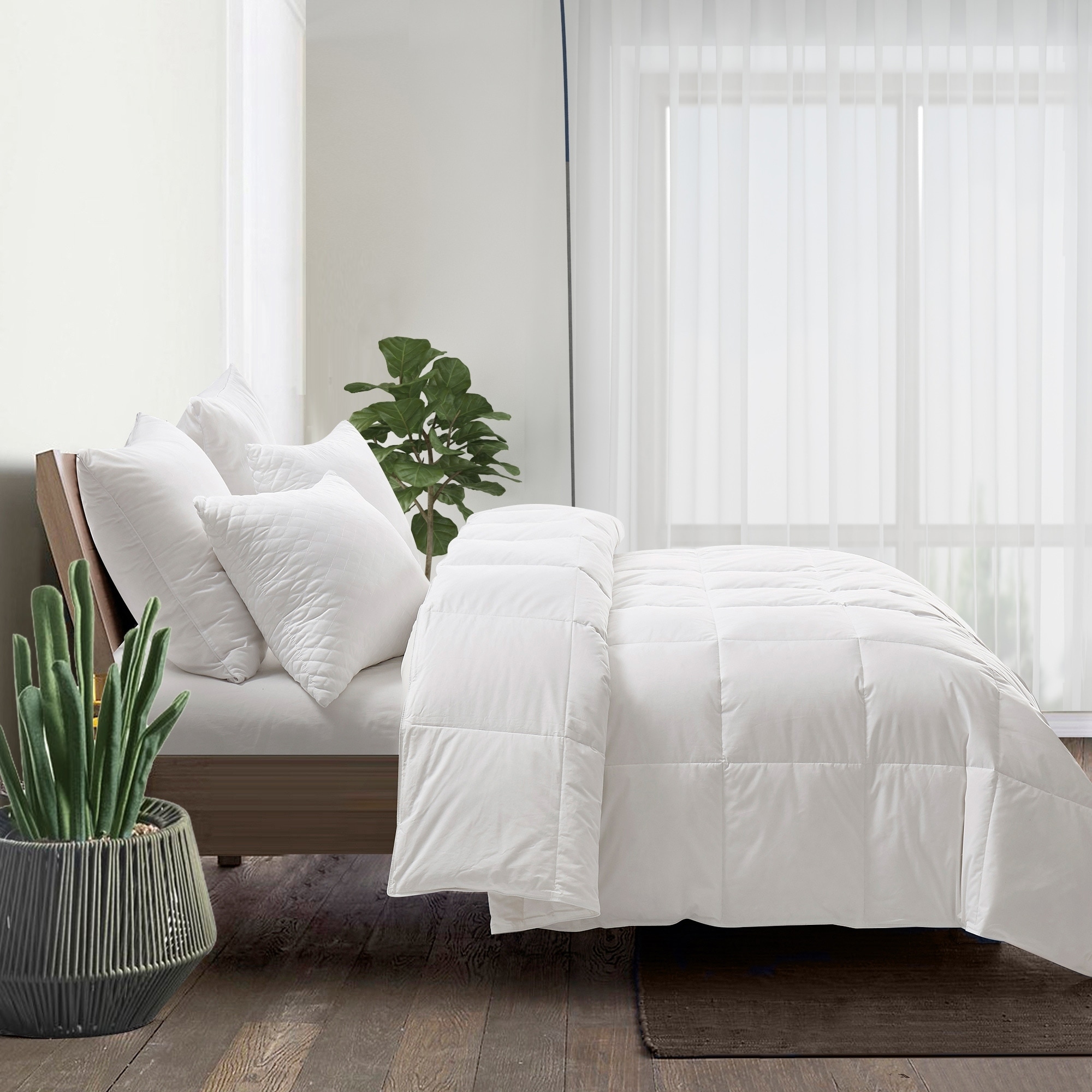 lightweight white goose down comforter