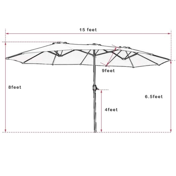 Shop Black Friday Deals On 15 Double Sided Outdoor Offset Patio Umbrella Base Not Included On Sale Overstock 31050295