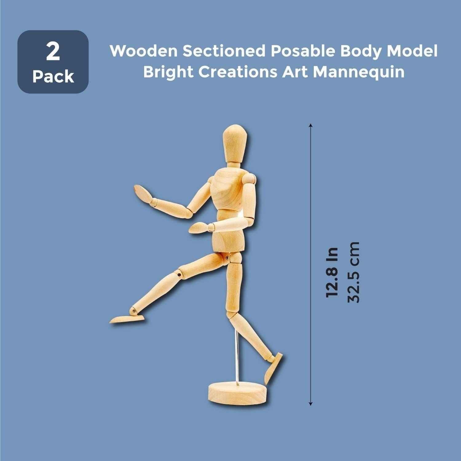 2-Pack Wooden Art Mannequin Drawing Figures for Artist Posable Body Model -  12 Inches - 12 Inches - On Sale - Bed Bath & Beyond - 31051264