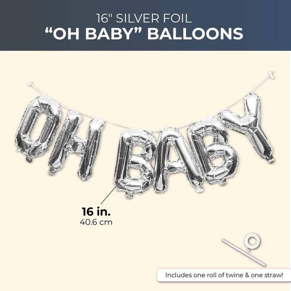Shop Oh Baby Letter Silver Foil Balloons 16 For Party Baby Shower