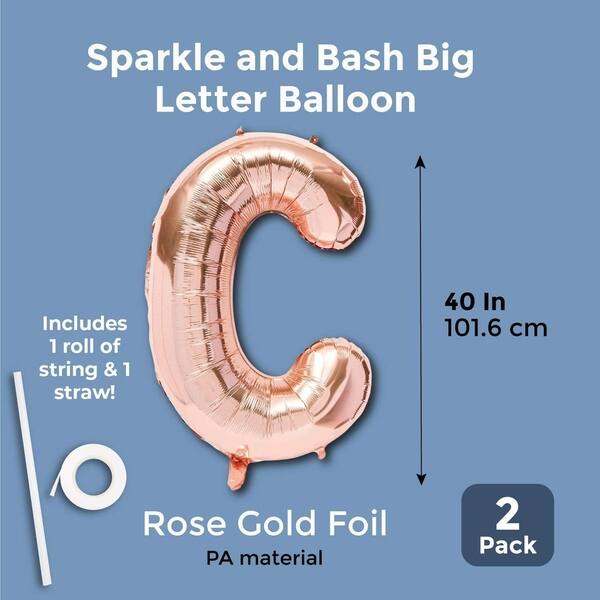 Shop 2 Pack Jumbo Letter C Rose Gold Balloons 40 For Any