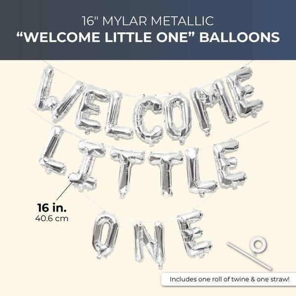 Shop Welcome Little One Silver Foil Design Balloons For Party Baby