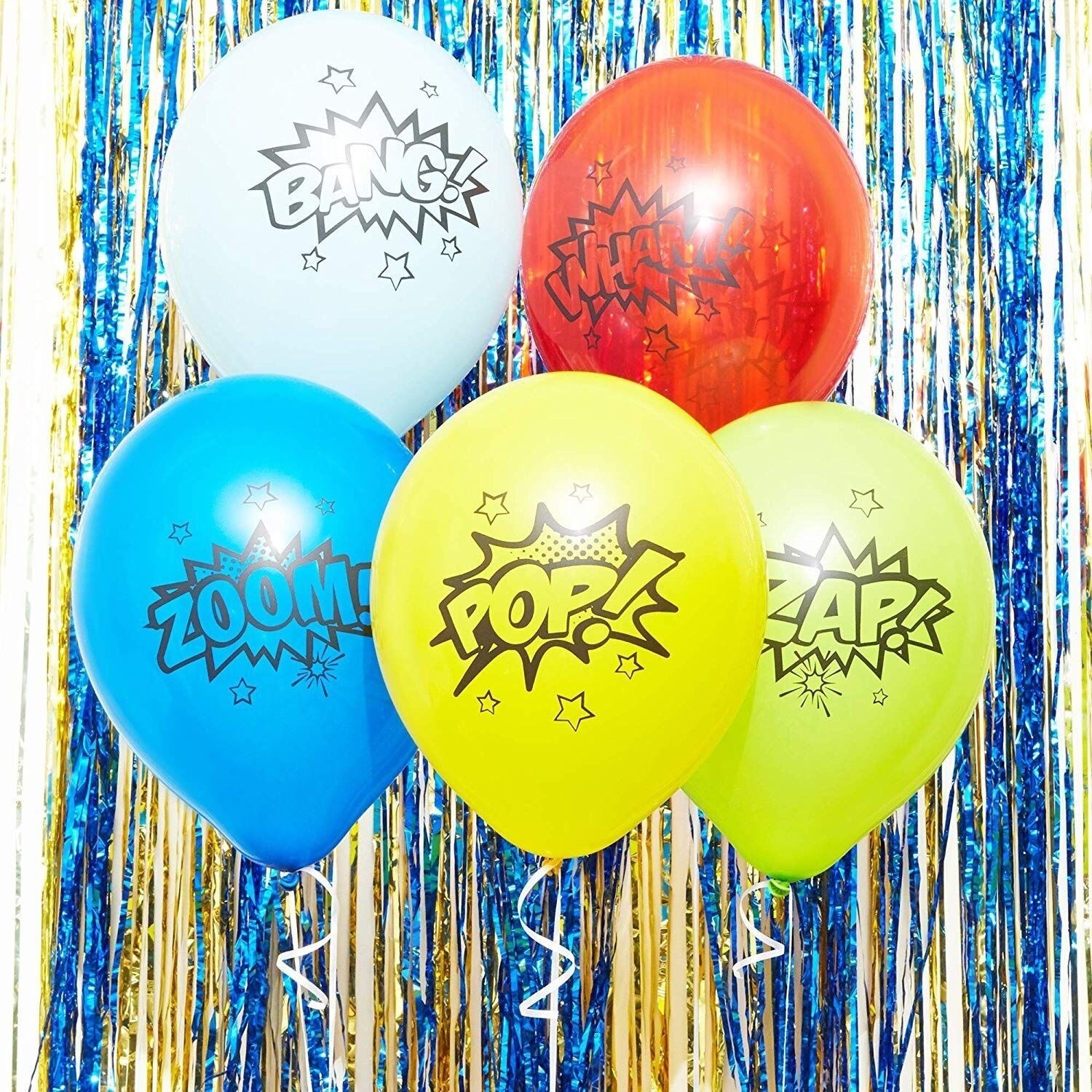 Shop 50 Pack 5 Colors Superhero Themed Balloons 7 For Kids