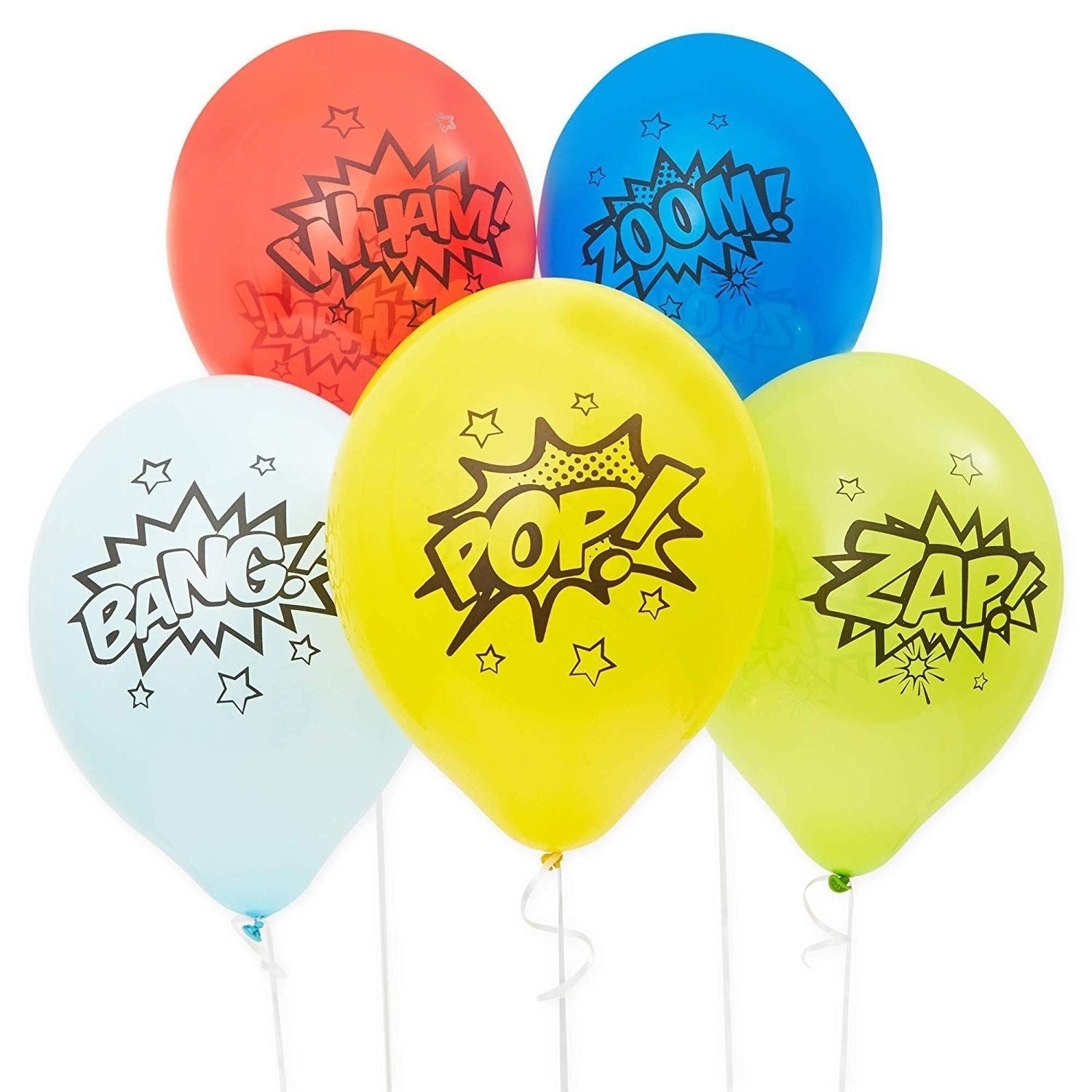 Shop 50 Pack 5 Colors Superhero Themed Balloons 7 For Kids