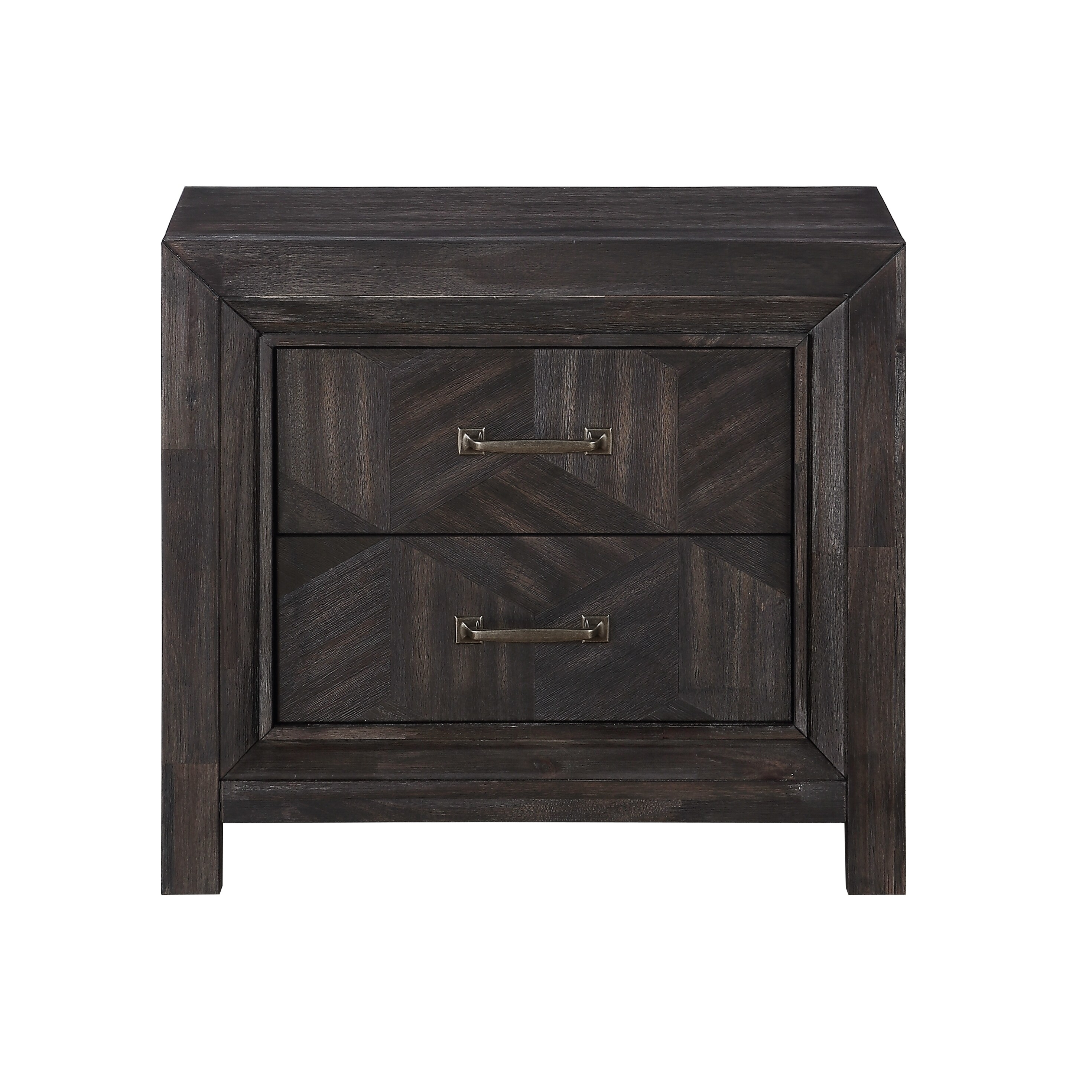 Shop Geometric Design 2 Drawer Wooden Nightstand With Usb Slot Brown Overstock 31051992